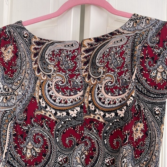 Liz Claiborne Workwear Professional Office Attire Size 16 Dress NWT Wine Multi - Picture 5 of 8